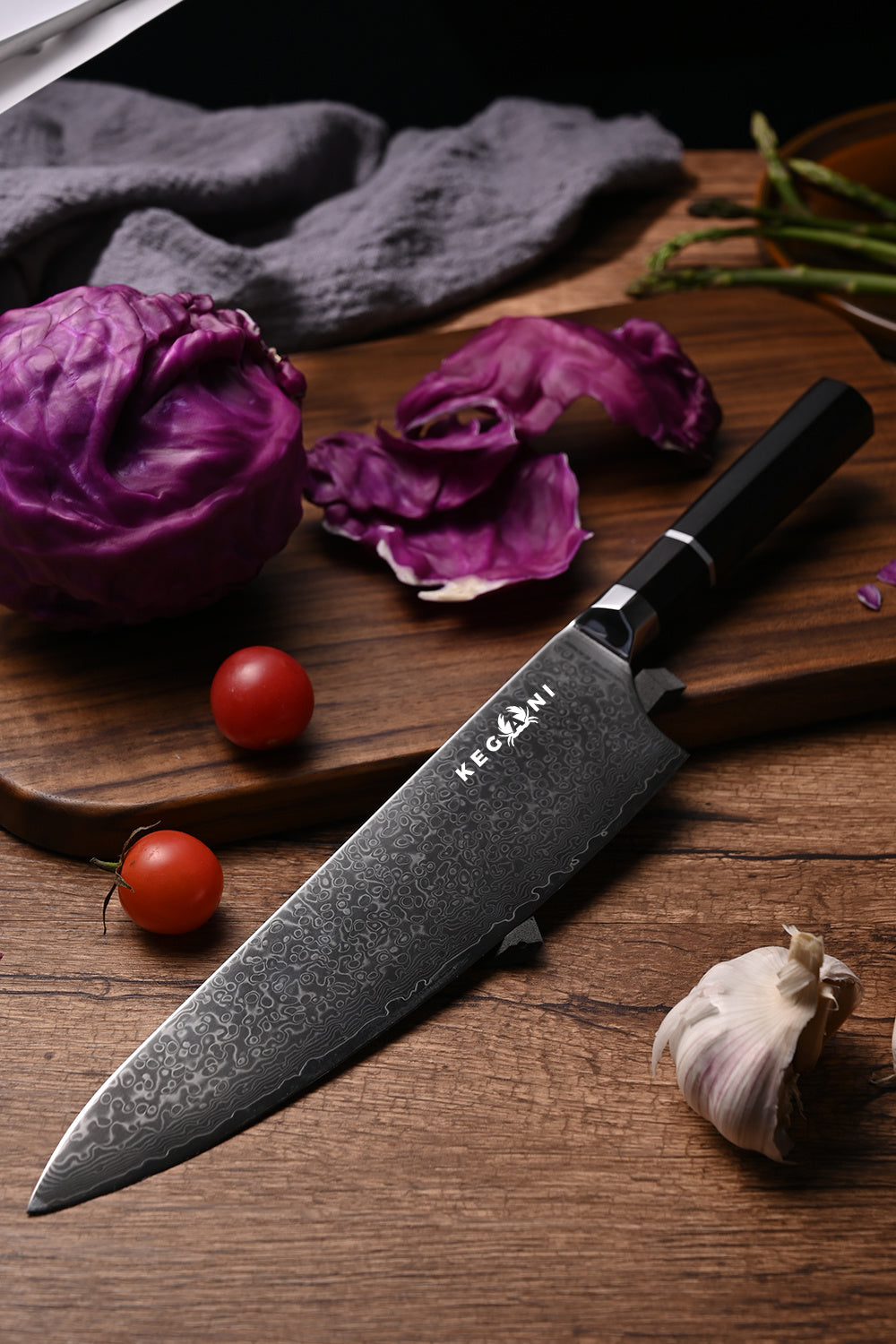 Kegani 8" Premium Kiritsuke Damascus Chef Knife