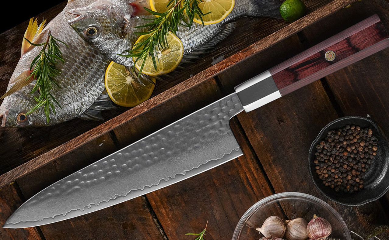 Kegani Premium Rosewood Damascus Knife