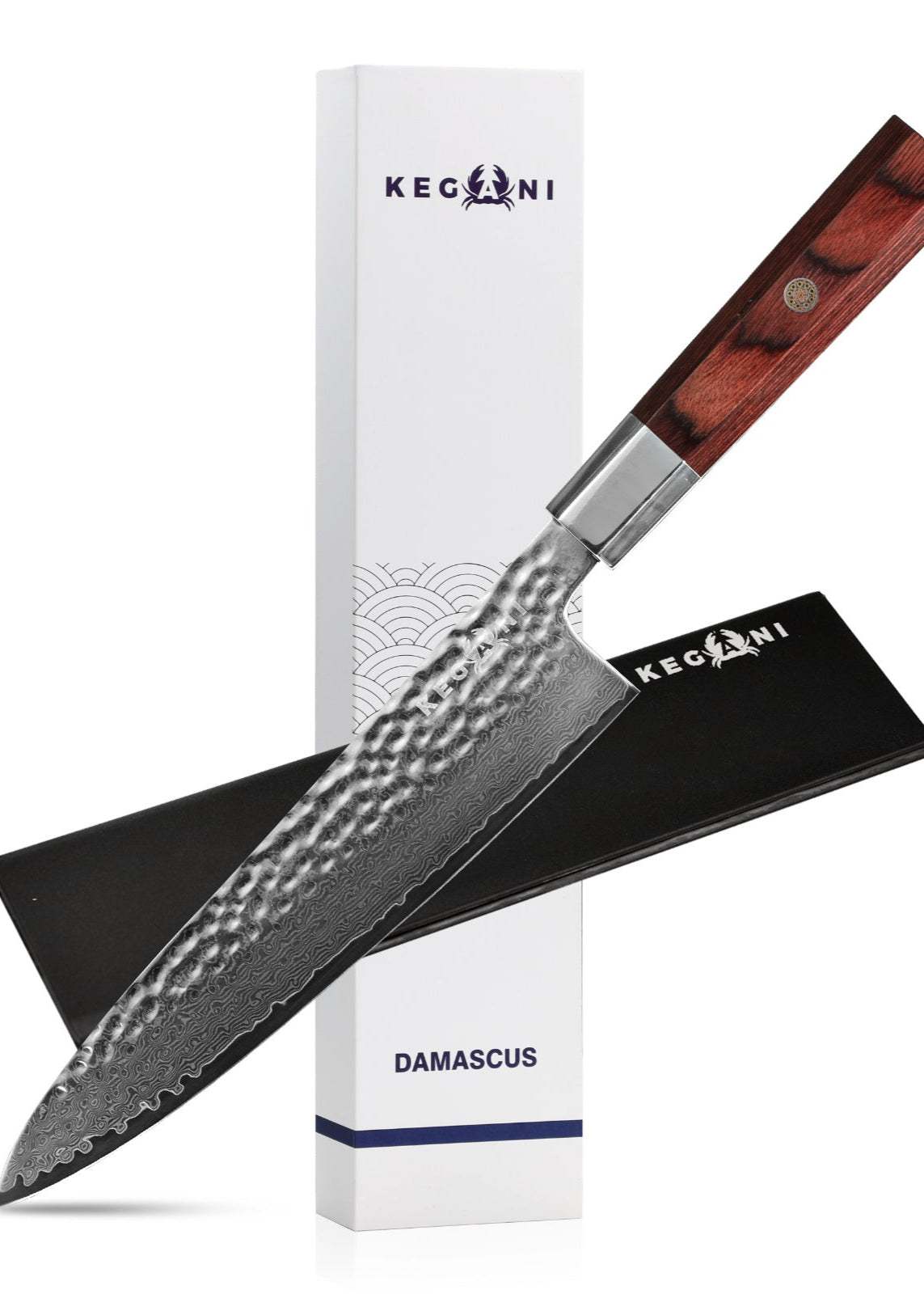Kegani Premium Rosewood Damascus Knife