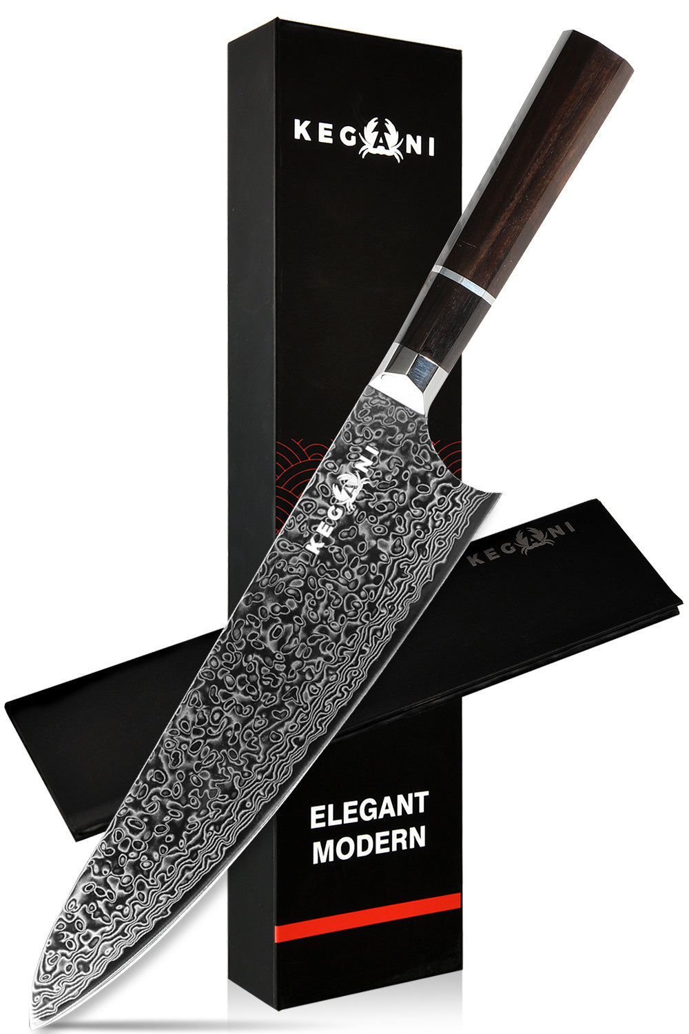 Kegani 8" Premium Kiritsuke Damascus Chef Knife